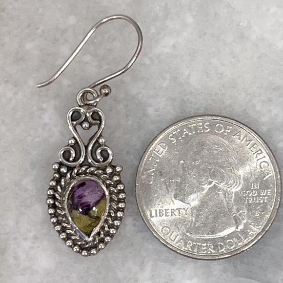 Tasmanian Stichtite Sterling Silver Drop Earring - Picture 10 of 10